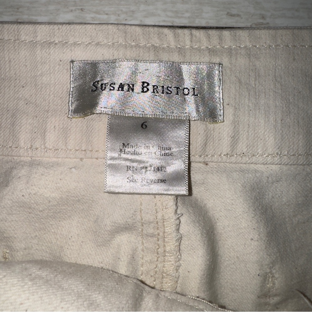 Susan Bristol Cream Stretch Straight-Leg Pants Women’s Size 6‎ - Picture 4 of 12